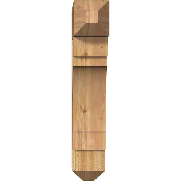 Merced Craftsman Rough Sawn Bracket, Western Red Cedar, 6W X 20D X 32H